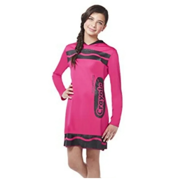 Crayola Razzmatazz Crayon Hooded Dress Costume Tween Sz: Large (12-14) ~NEW~ - Picture 2 of 2